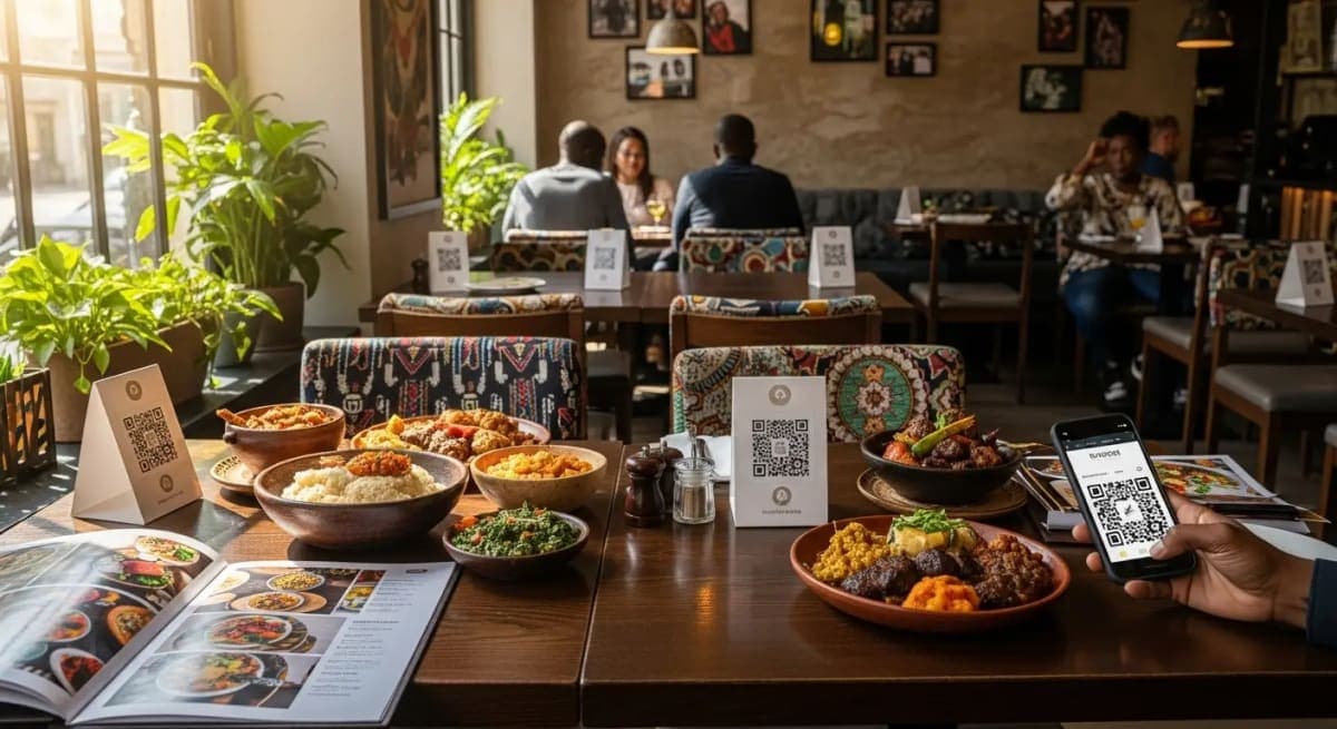 Kenyan restaurant with QR menu technology